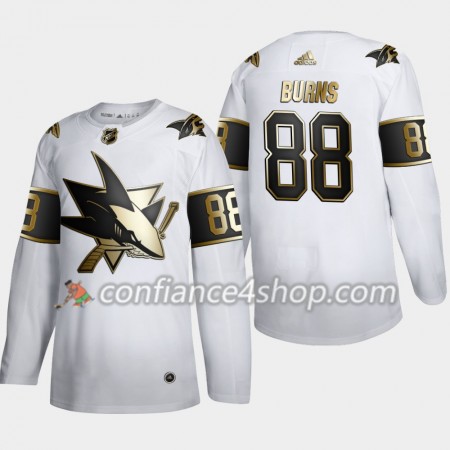 Adidas Maillot de Hockey San Jose Sharks Brent Burns 88 Adidas 2019-20 Golden Edition Blanc Authentic - Homme